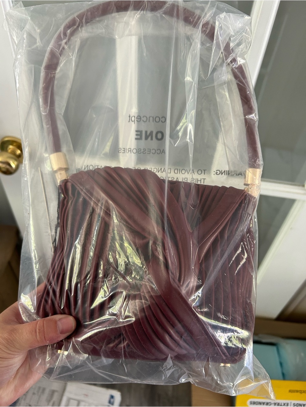 Jason Wu Ruched Crossbody Bag in Deep Wine